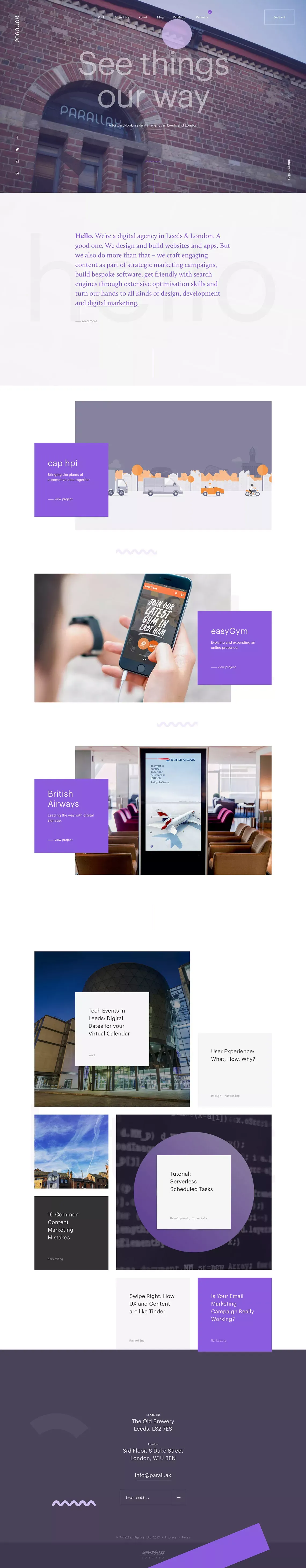 Digital Agency in Leeds & London | Parallax - Portfolio design