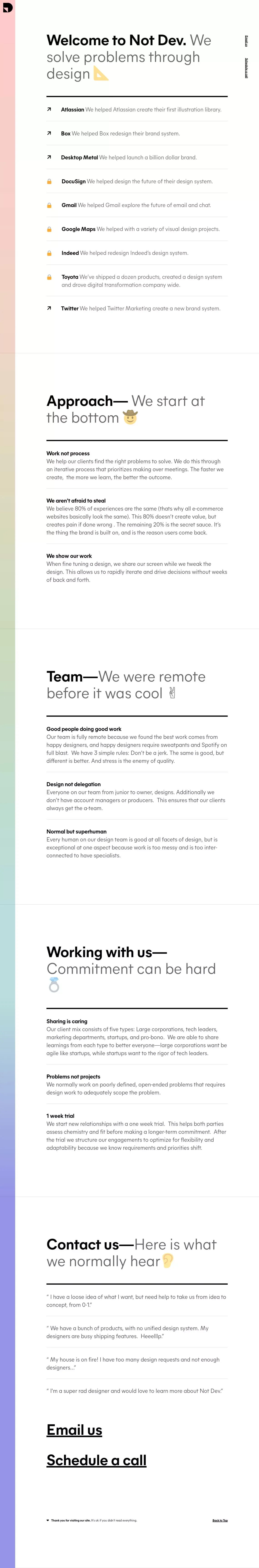 Not Dev | UI/UX & brand design studio in Texas - website design