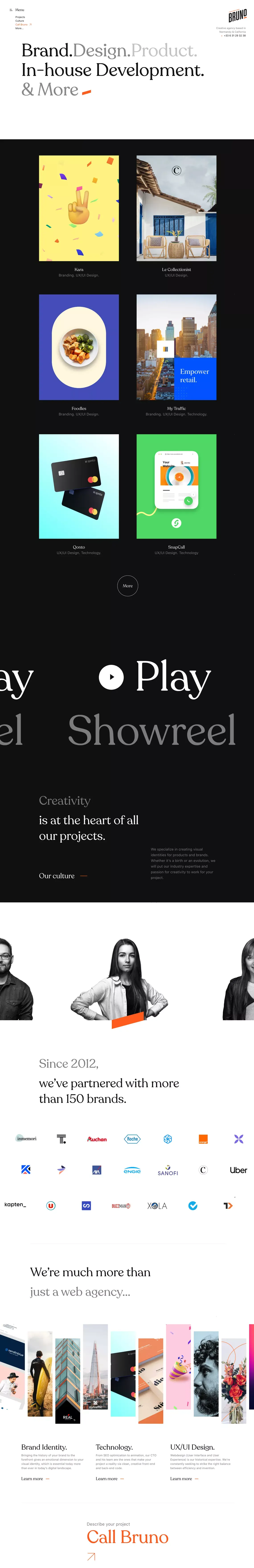 https://callbruno.com/en/ - Portfolio design