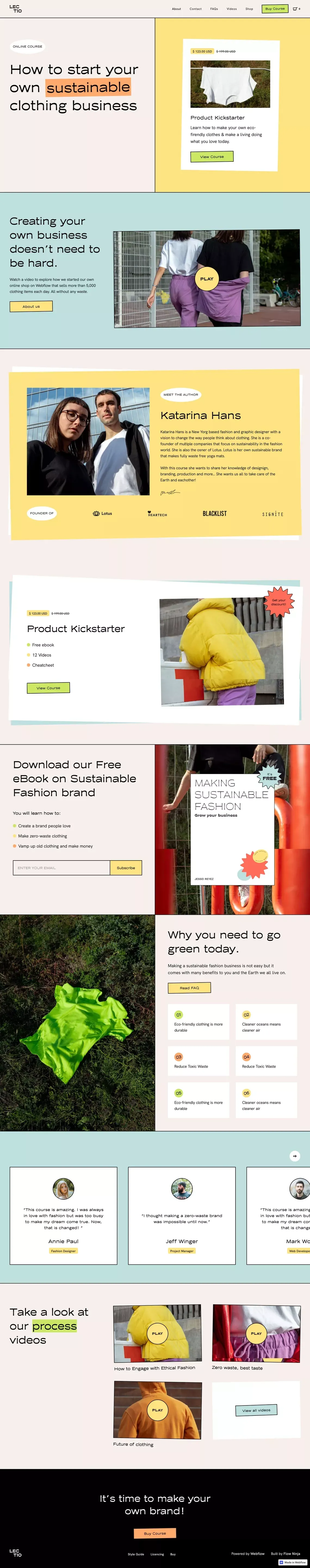 Lectio - Small Business Webflow Template - Template design