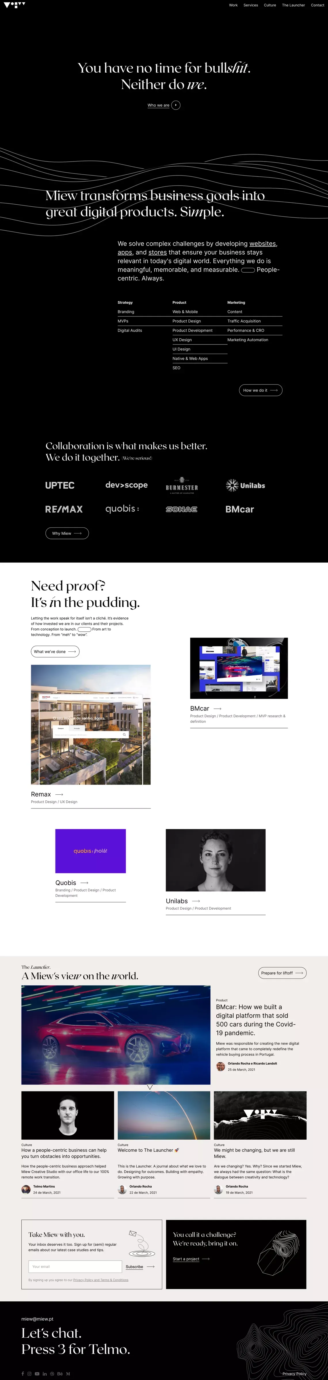 Miew: A Digital Product Studio - Portfolio design