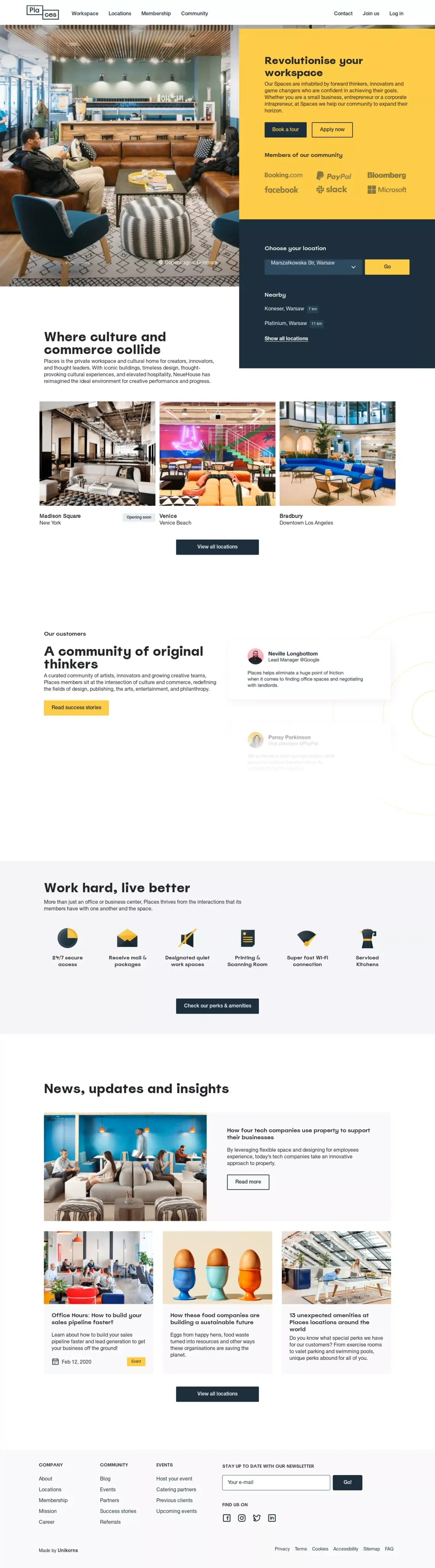 Places Website | Places - Landing design