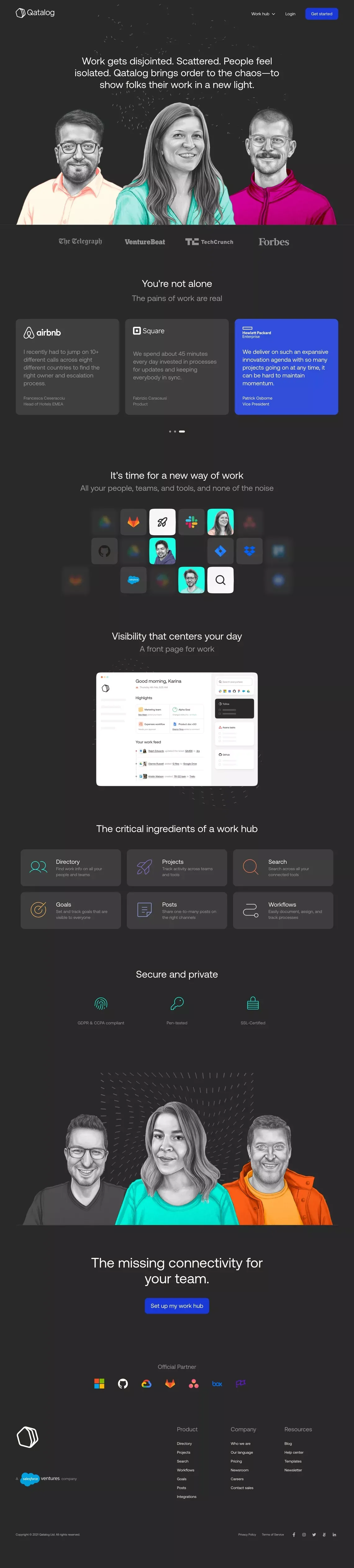 Work hub | Qatalog - Landing design