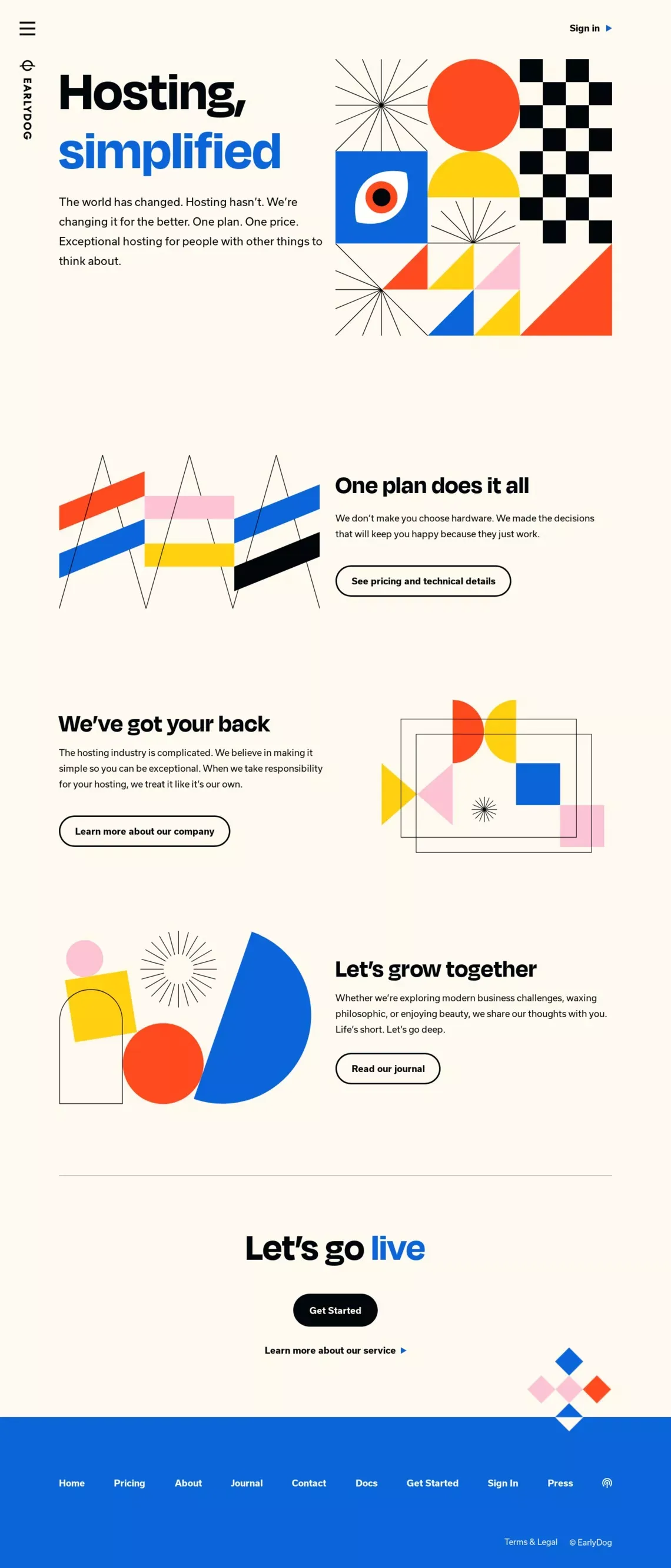 EarlyDog Managed Hosting - EarlyDog - Landing design