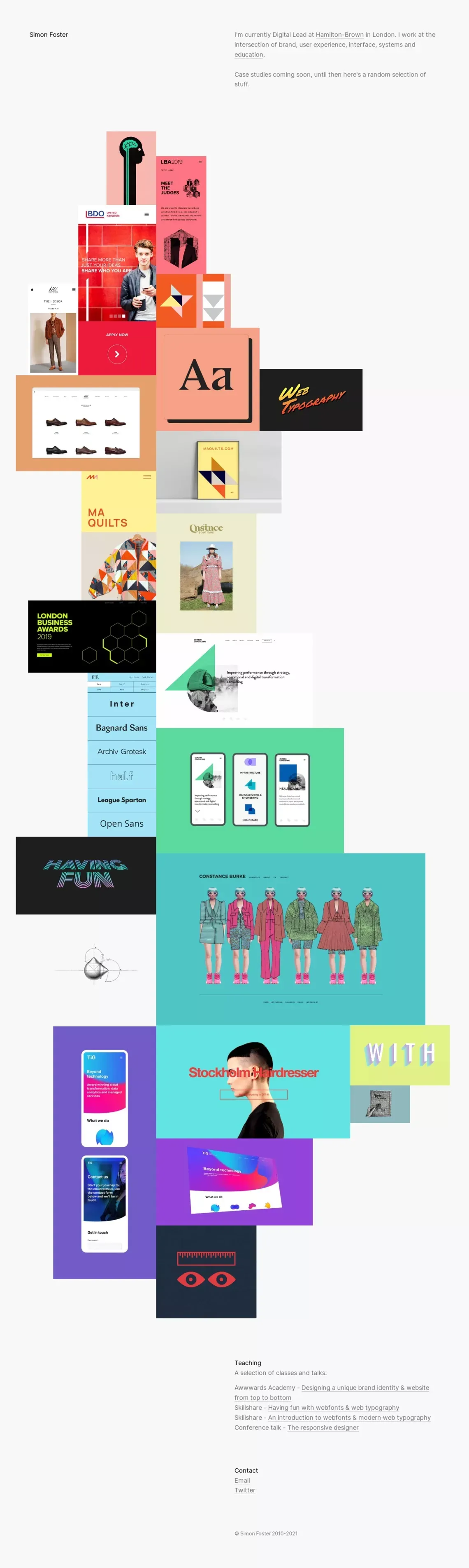 Simon Foster - Portfolio design
