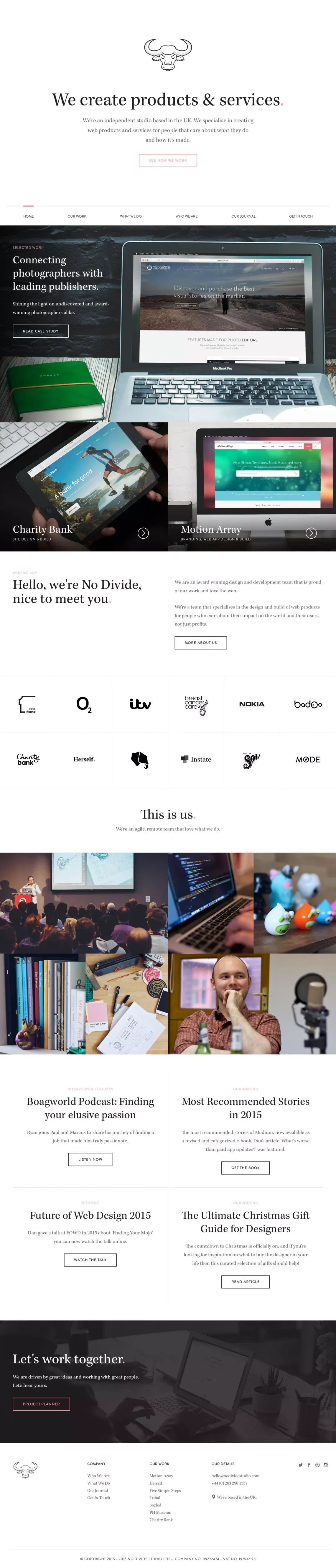 UK web design & development agency | No Divide - Portfolio design
