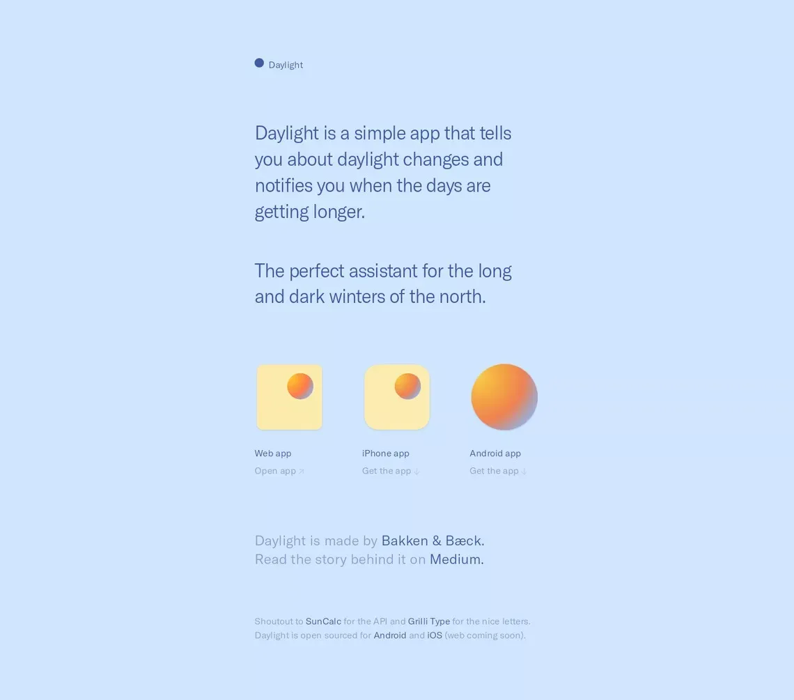 Daylight - Landing design
