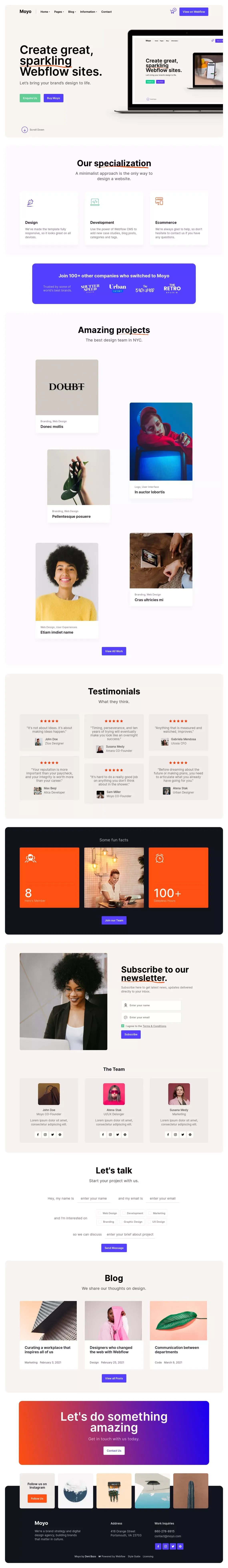 Moyo - Agency Webflow Template - Template design