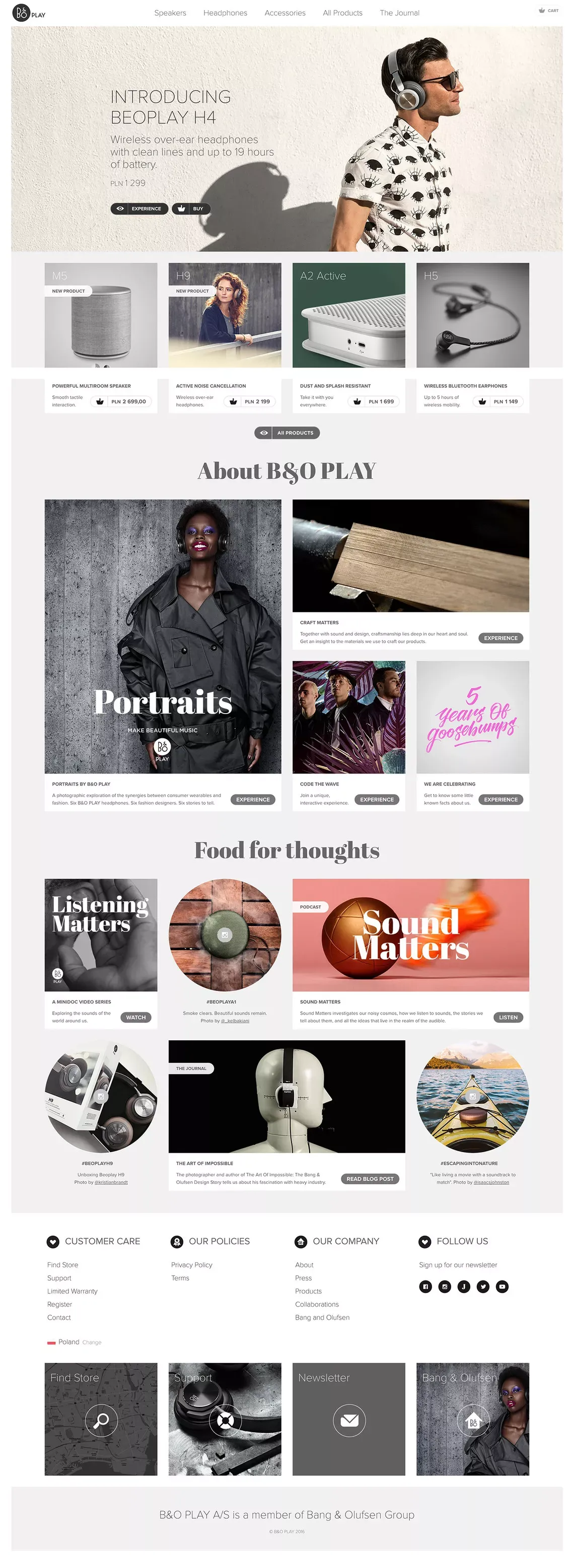 B&O PLAY - Make beautiful Music - Ecommerce design