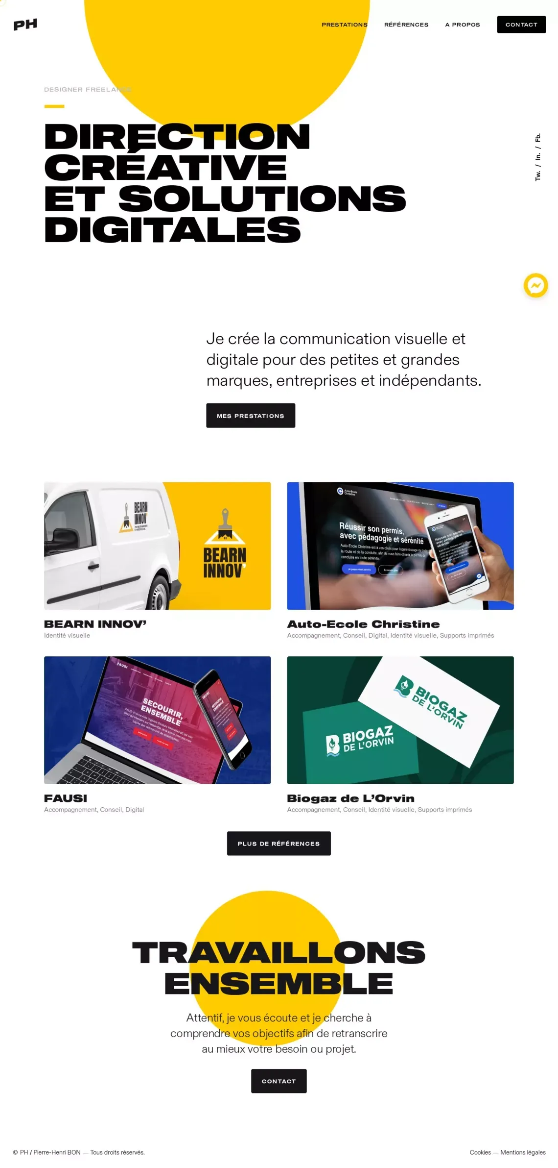 PH / Pierre-Henri BON — Direction créative et solutions digitales — Designer freelance - website design