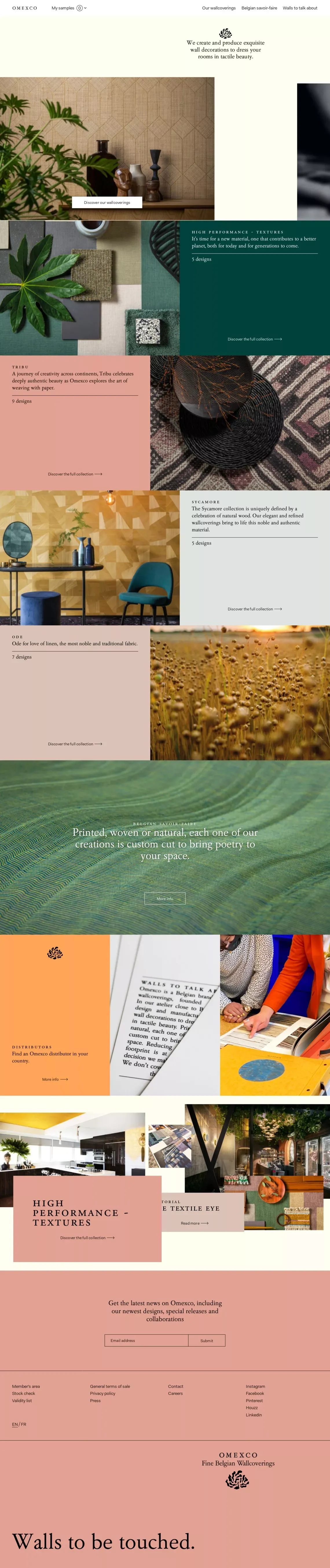 Omexco - Fine Belgian Wallcoverings - Portfolio design