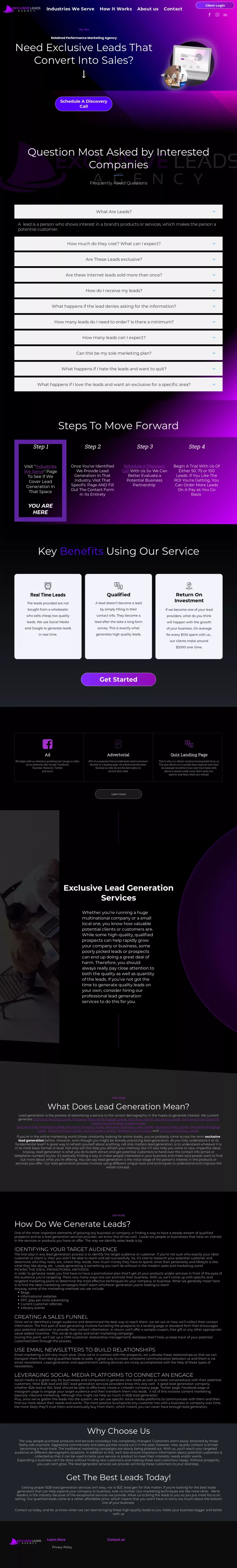 Exclusive Leads Agency | Real Time Qualified Leads - website design