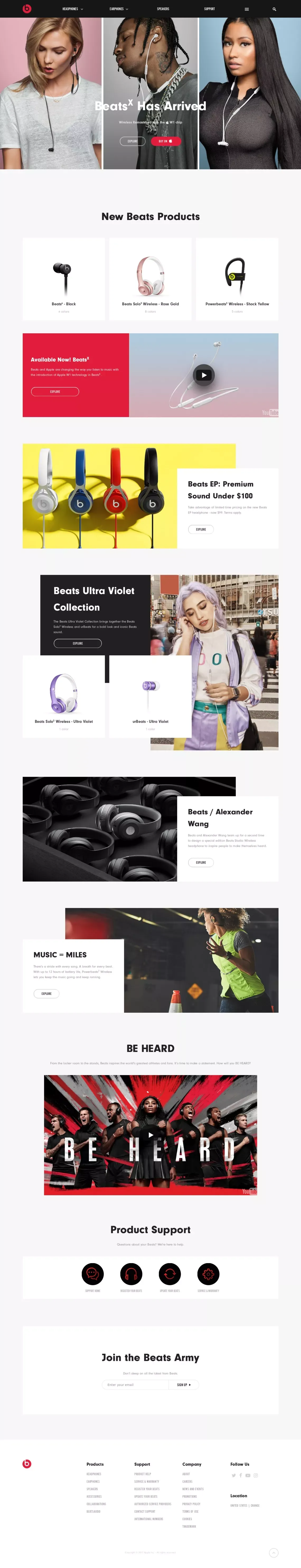 Beats by Dre - Wireless Headphones, Earphones & Speakers - Ecommerce design