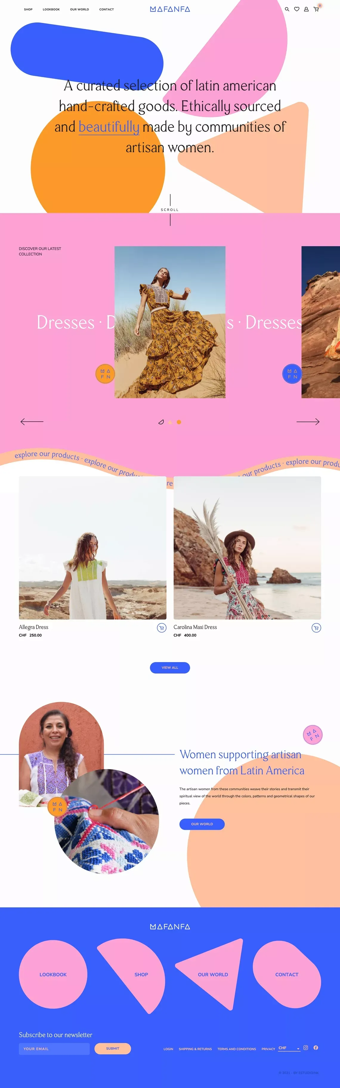Mafanfa - A curated selection of latin american hand-crafted goods. Ethically sourced and beautifully made by communities of artisan women - Ecommerce design