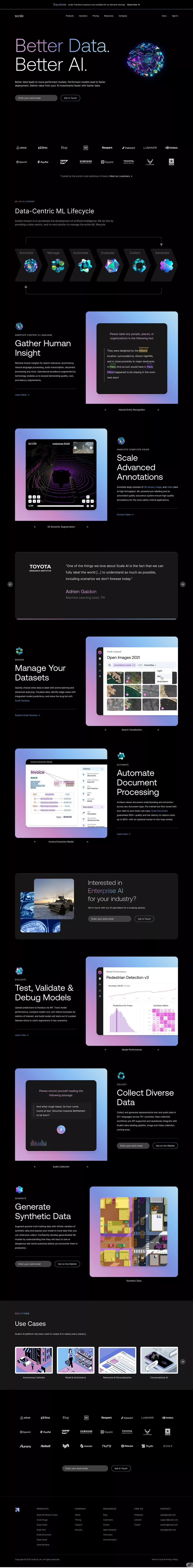 Scale AI: The Data Platform for AI - Landing design
