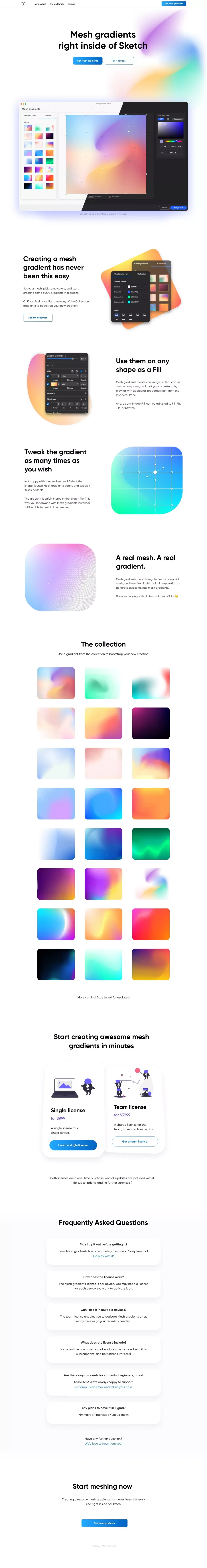 Mesh | Create beautiful mesh gradients - Landing design