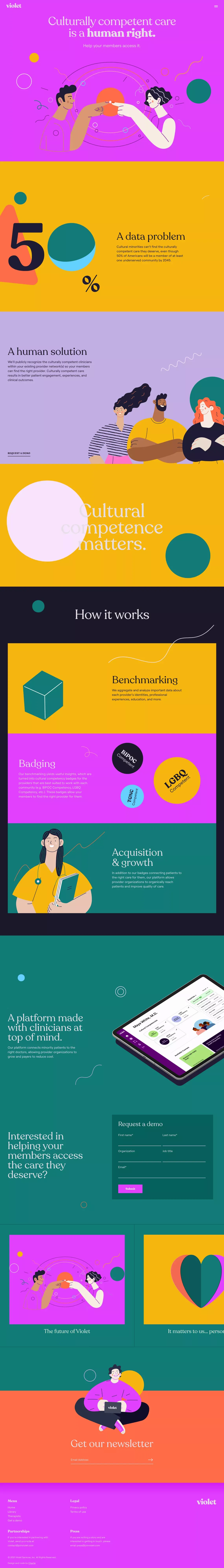 Violet | Cultural Competency Credentialing - Landing design