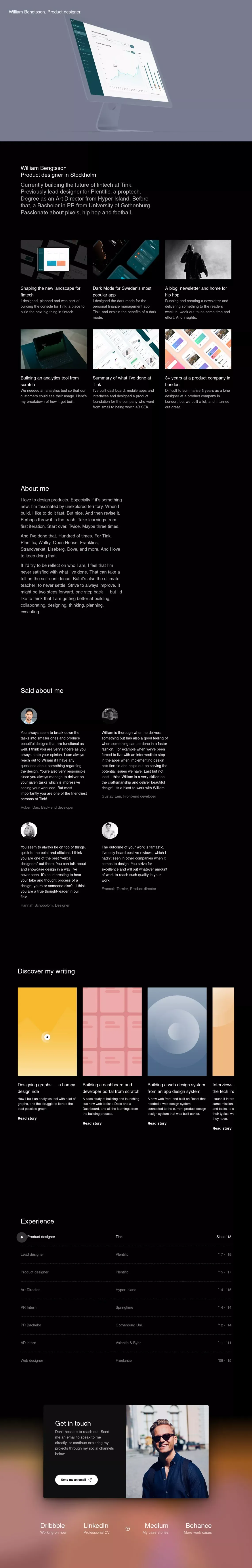 Product designer in Stockholm — William Bengtsson - website design