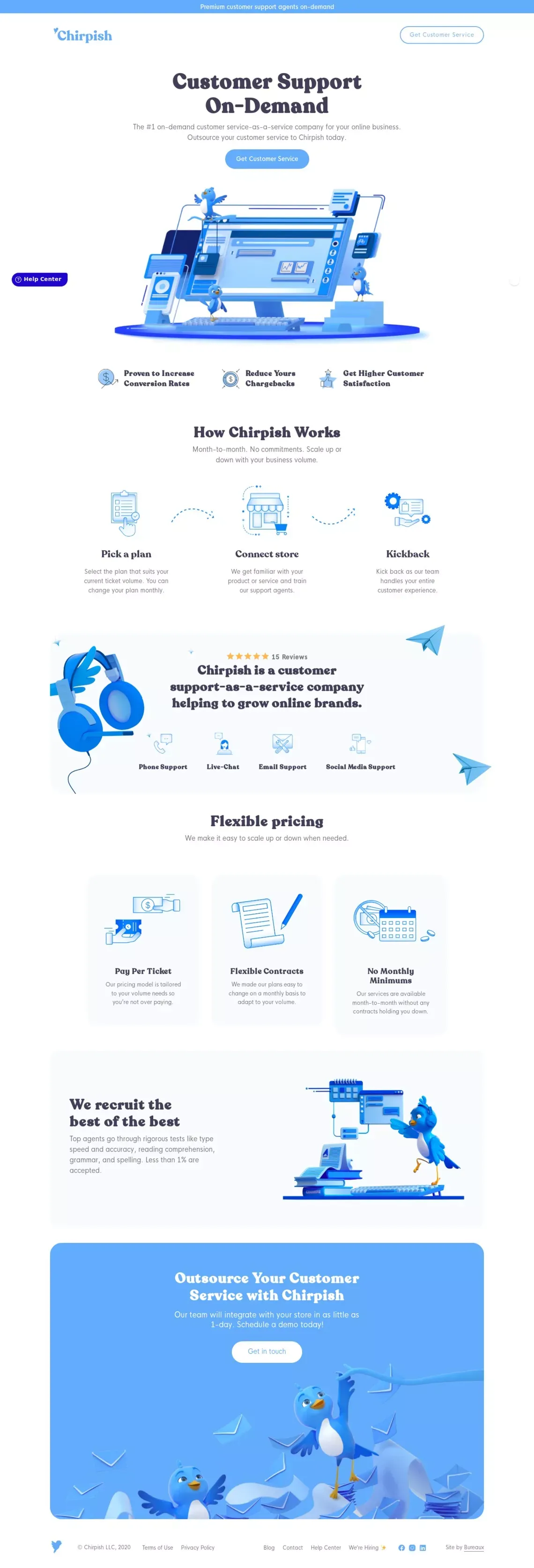 Chirpish - website design