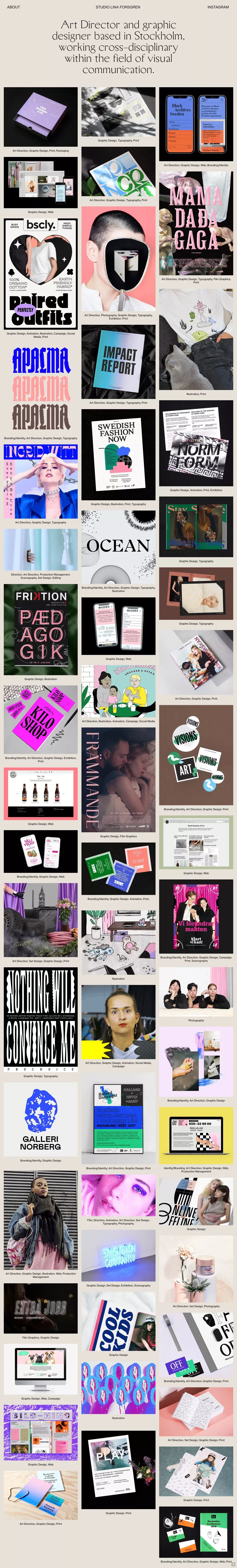Studio Lina Forsgren - Portfolio design