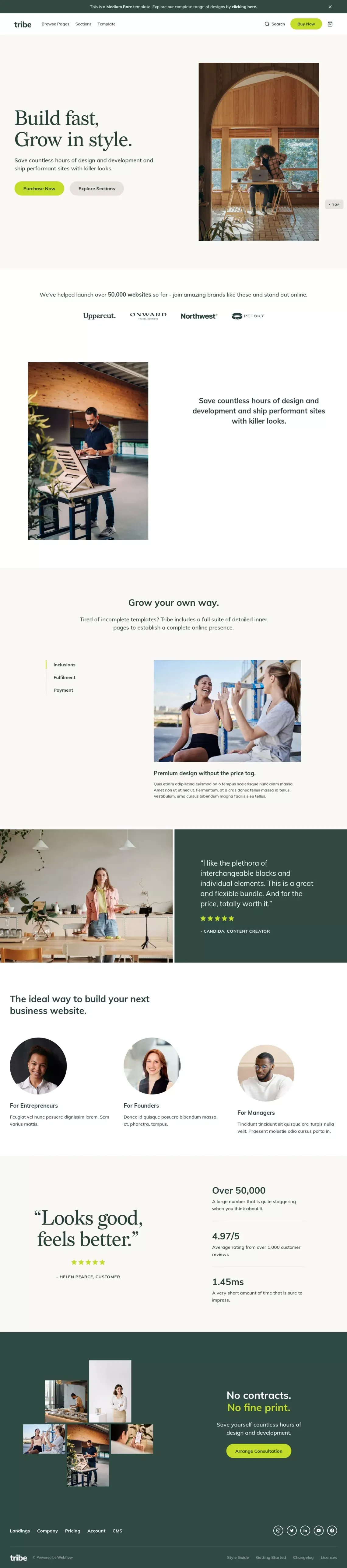Tribe - Webflow Ecommerce Website Template - Template design
