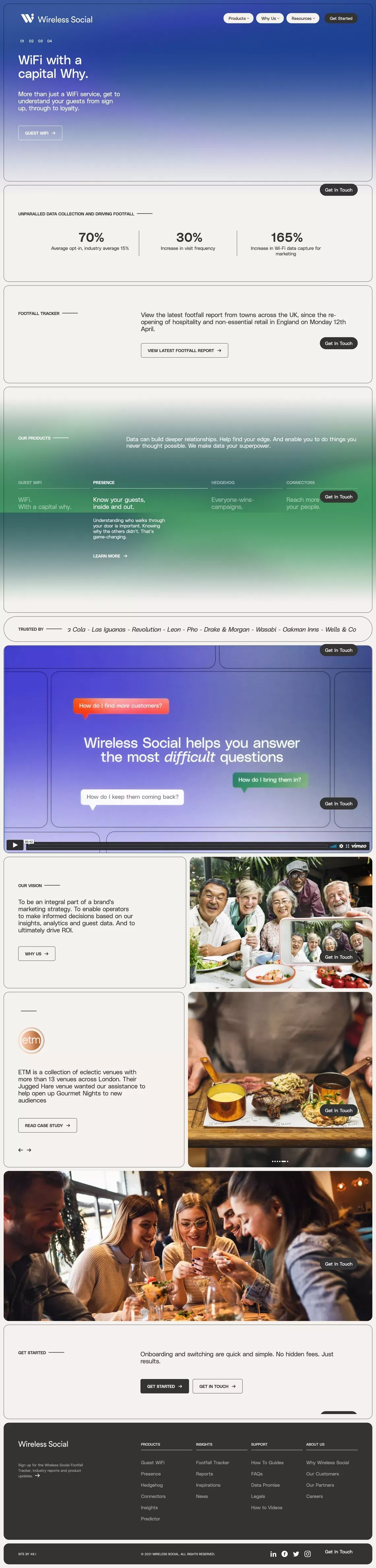 Wireless Social - Homepage - Landing design
