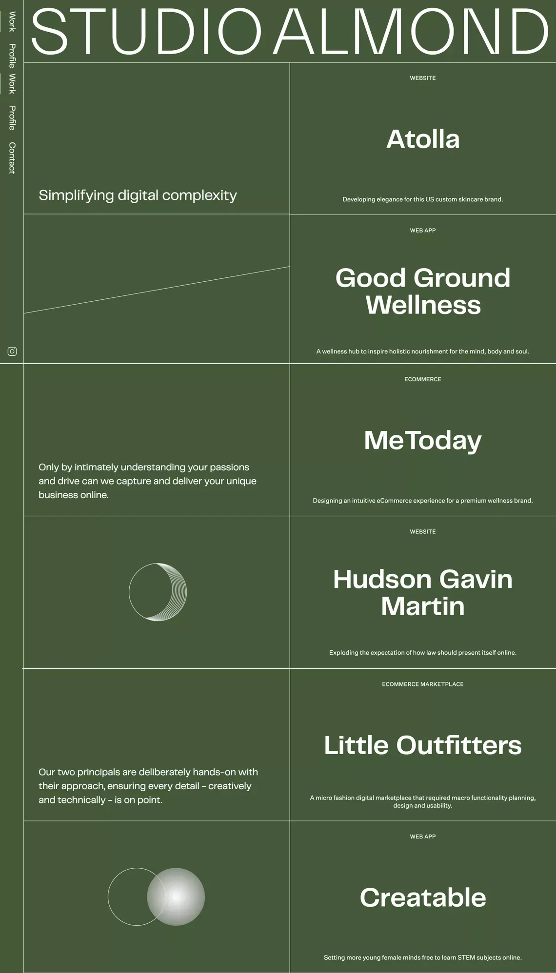 Studio Almond - Portfolio design