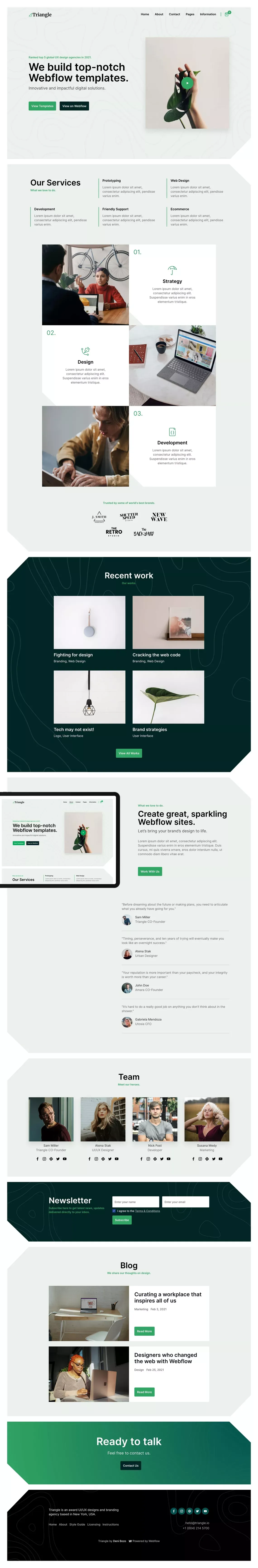 Triangle - Webflow ecommerce website template - Template design