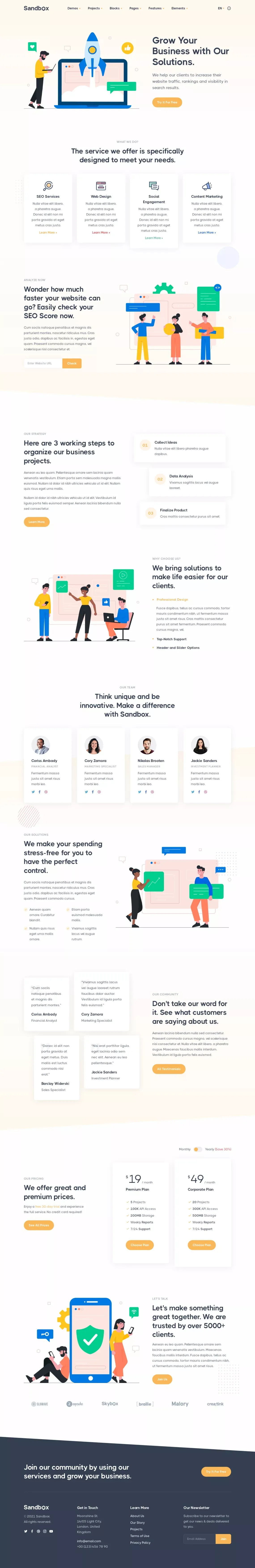 Sandbox - website design