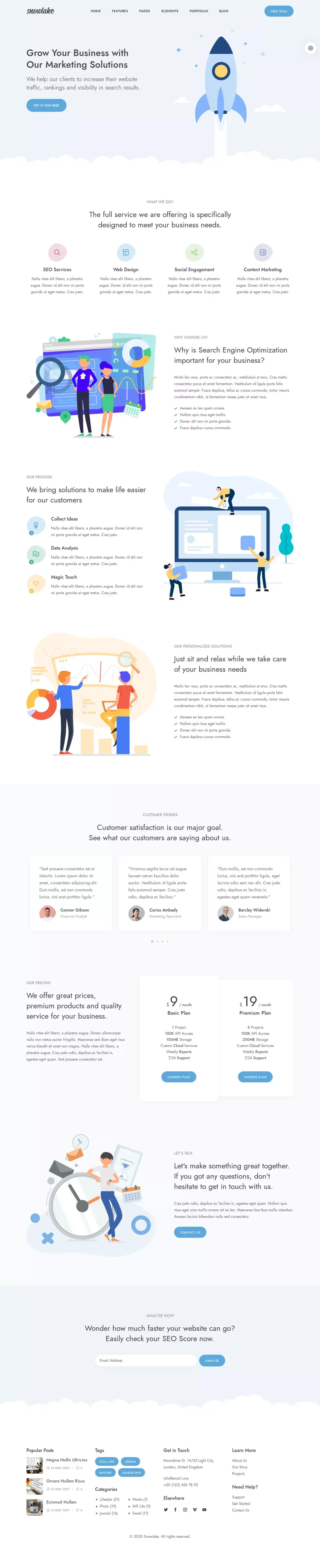 Snowlake - website design