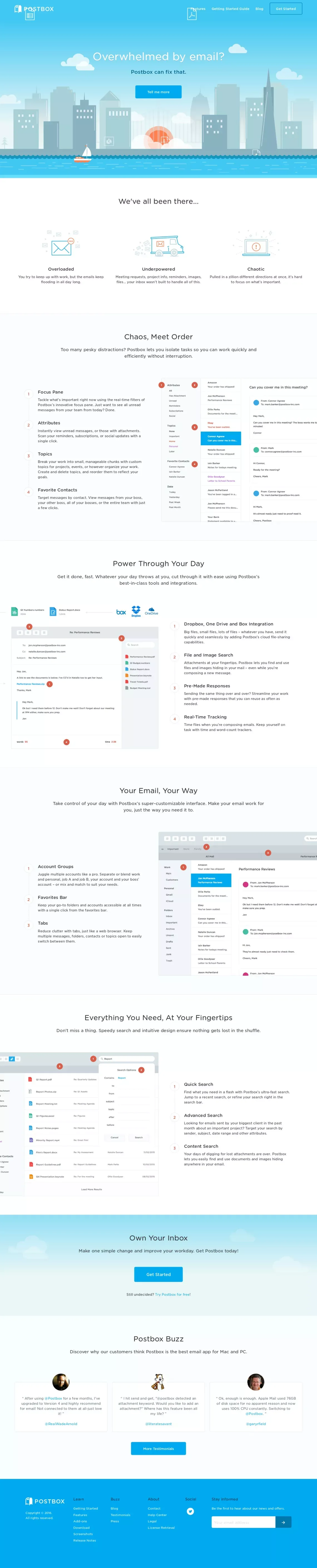Postbox - Landing design
