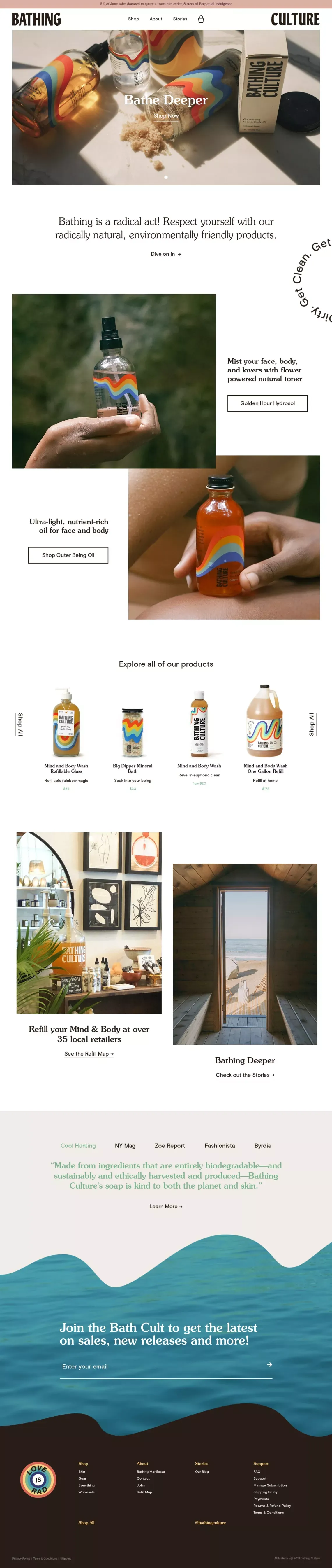 Bathing Culture - Landing design