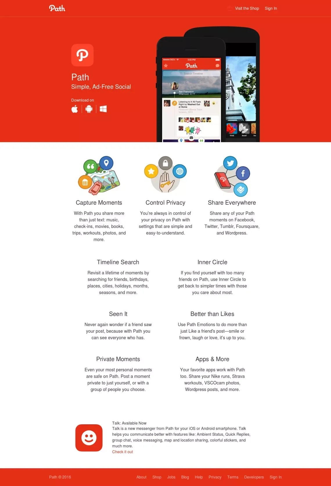 Path — Social - Landing design