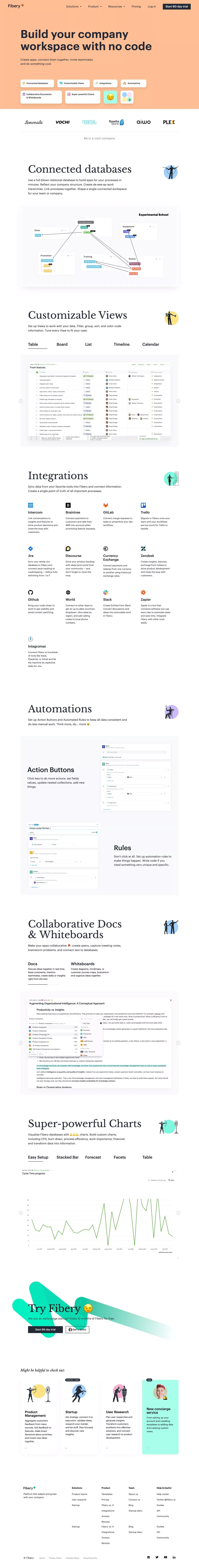 Fibery | Build your own workspace with no code - Landing design