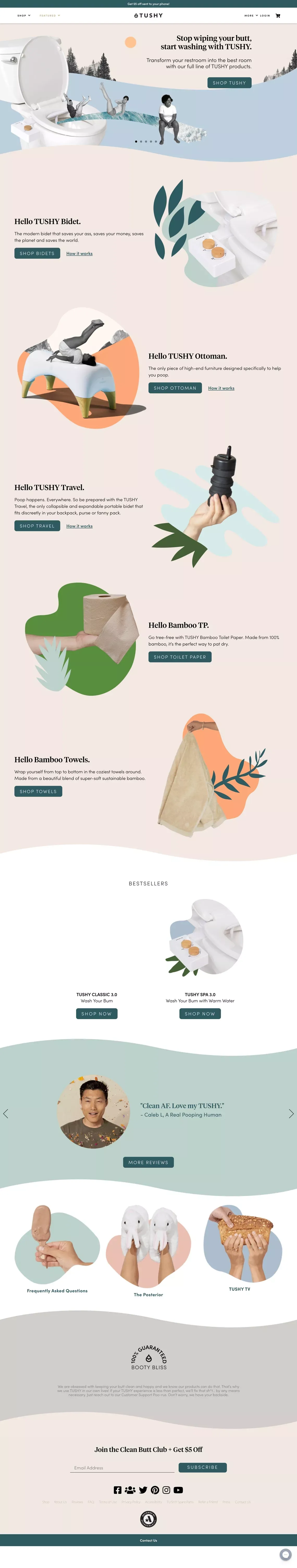 Bidet Attachments by TUSHY | For People Who Poop - Ecommerce design