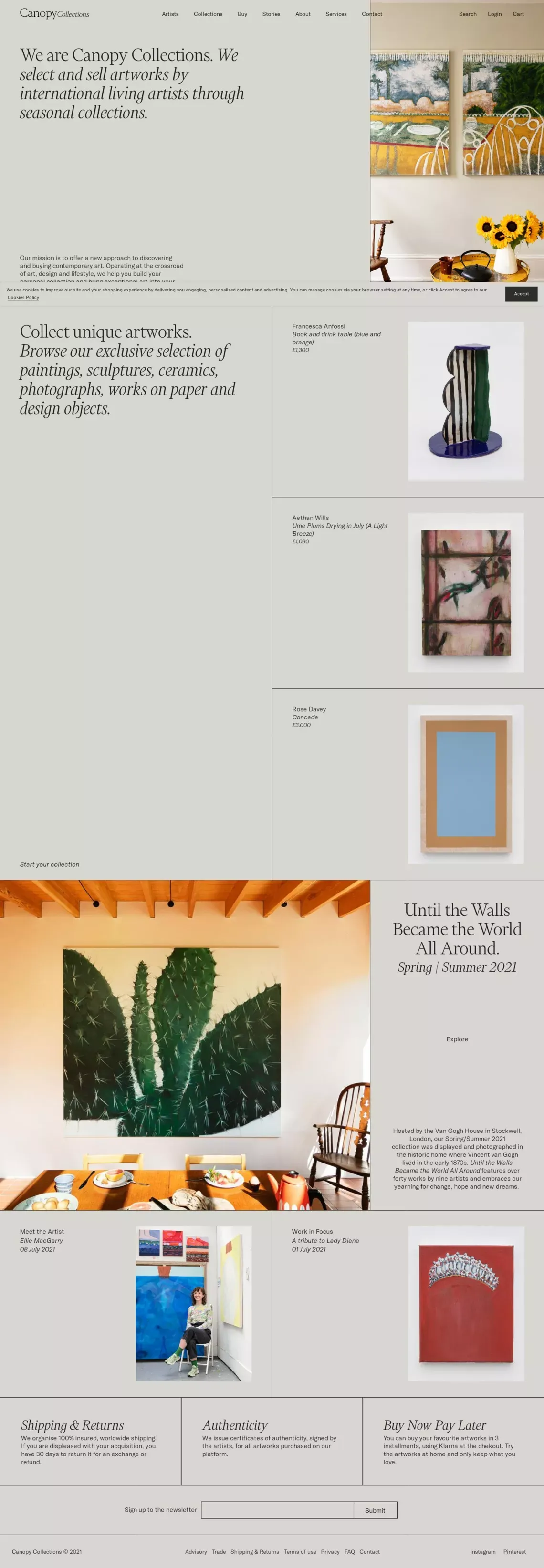 Canopy Collections - Portfolio design