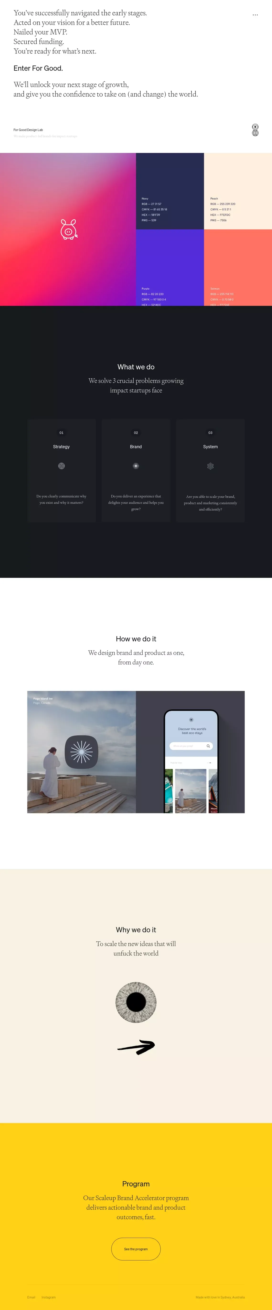 For Good Design Lab - Portfolio design