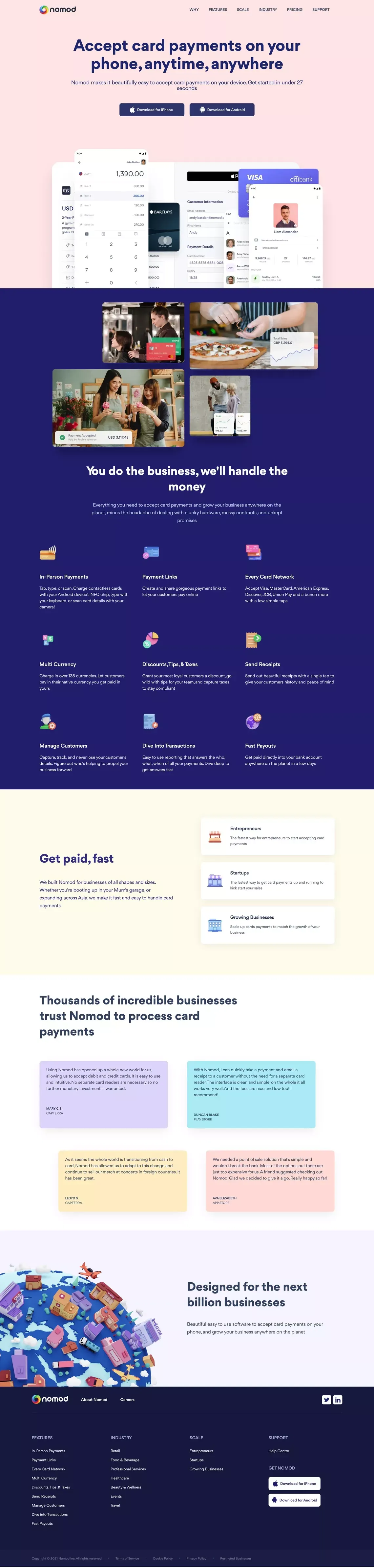 https://nomod.com/ - Landing design