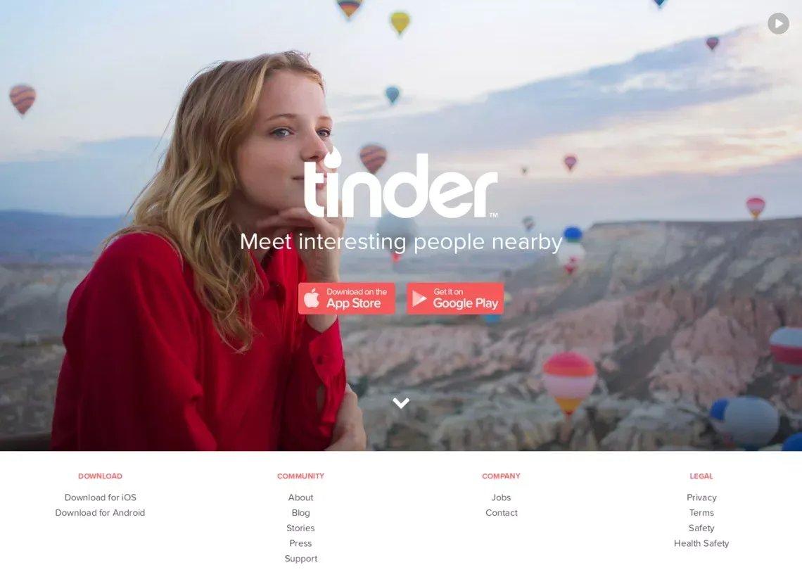 Tinder - Landing design