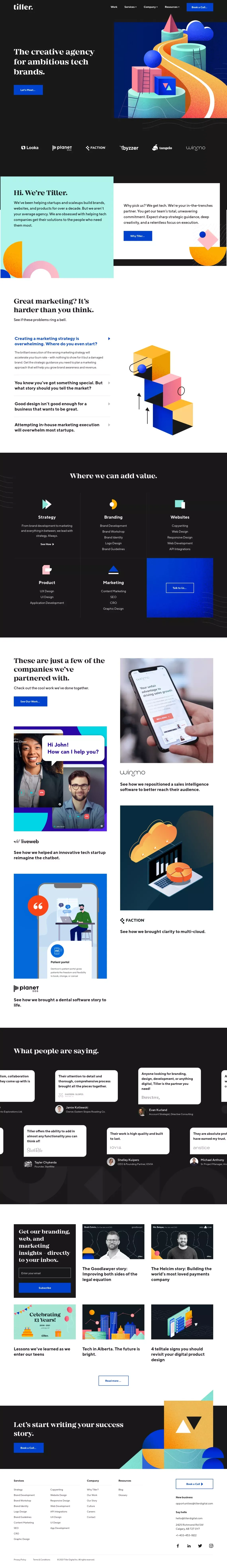 Web Design and Branding Agency, Calgary | Tiller Digital - Portfolio design