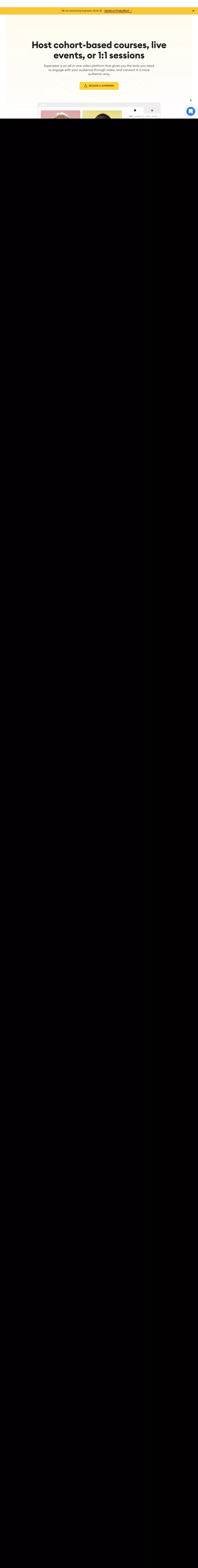 Superpeer | Cohort-based courses, live events, or 1:1 sessions - website design