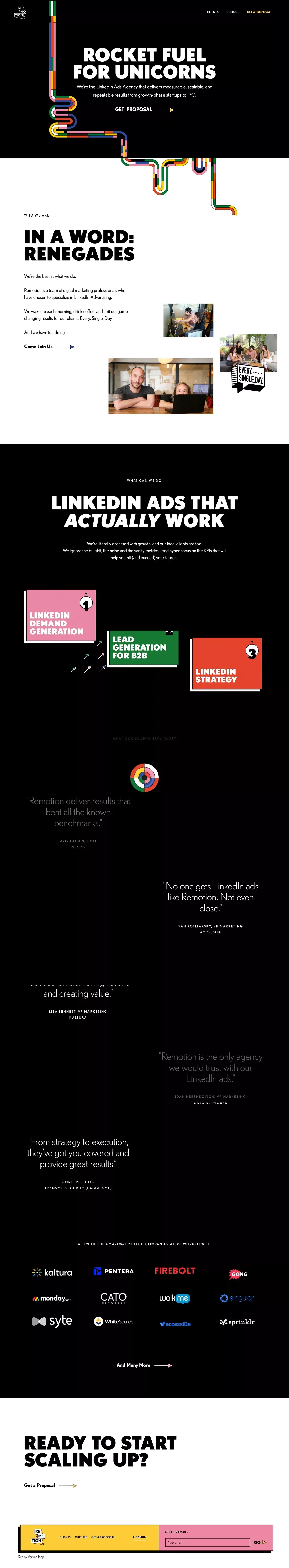 Remotion: LinkedIn Advertising Agency - Portfolio design