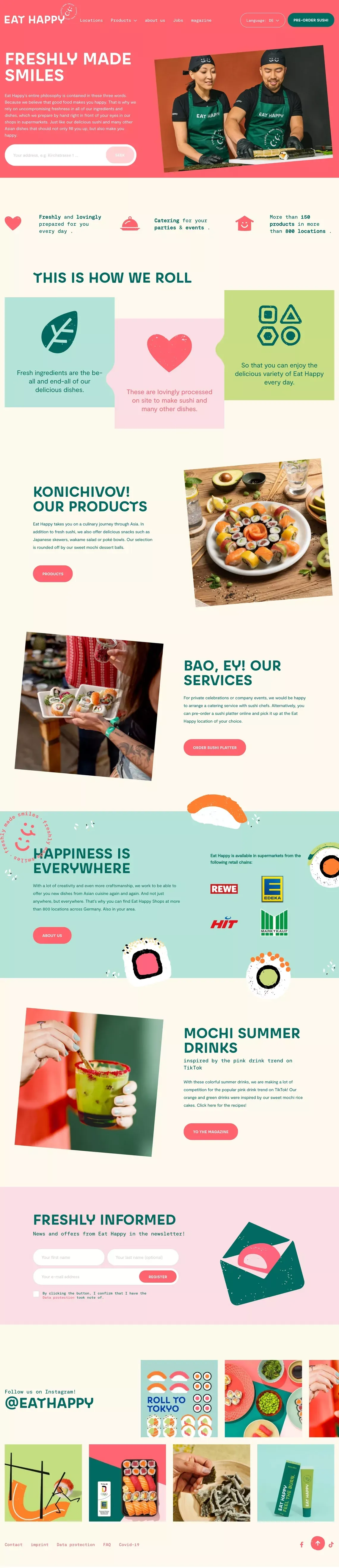 Sushi & Asiatische Spezialitäten frisch von EatHappy - Sushibar - Landing design