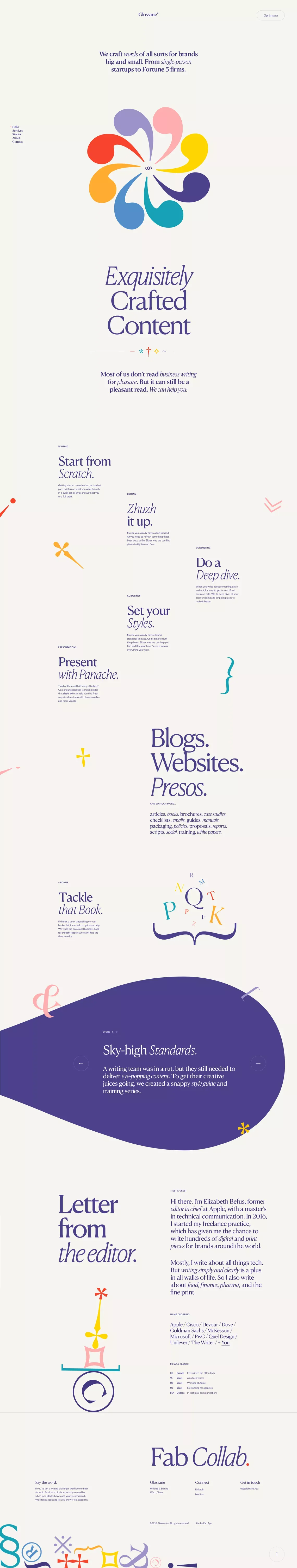 Glossarie — Home - Portfolio design