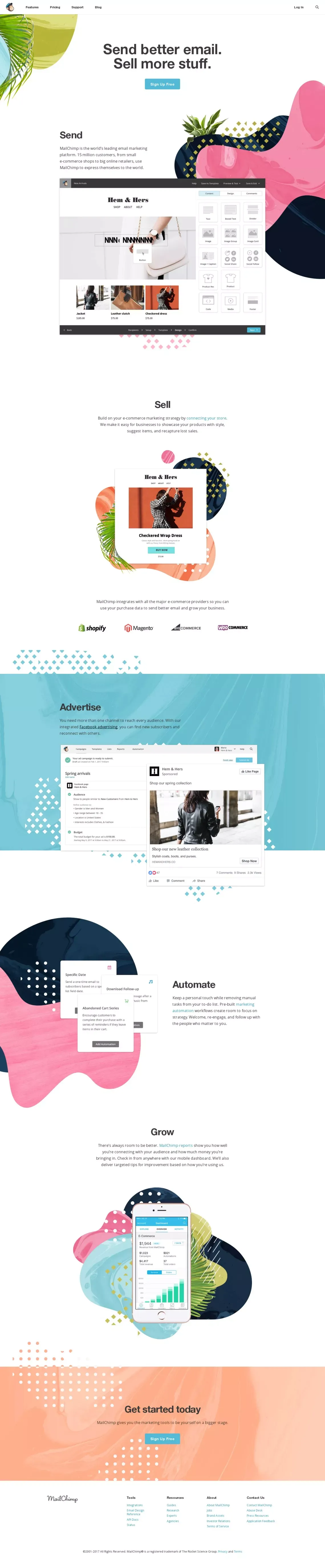 Email Marketing Platform | MailChimp - Landing design