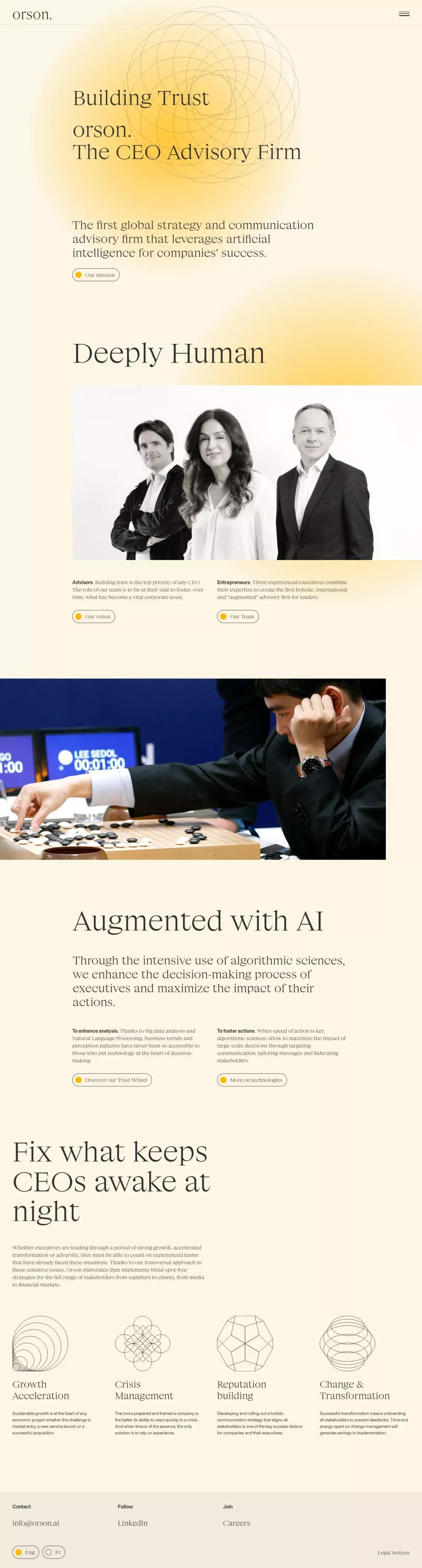 orson. The CEO Advisory Firm - Landing design