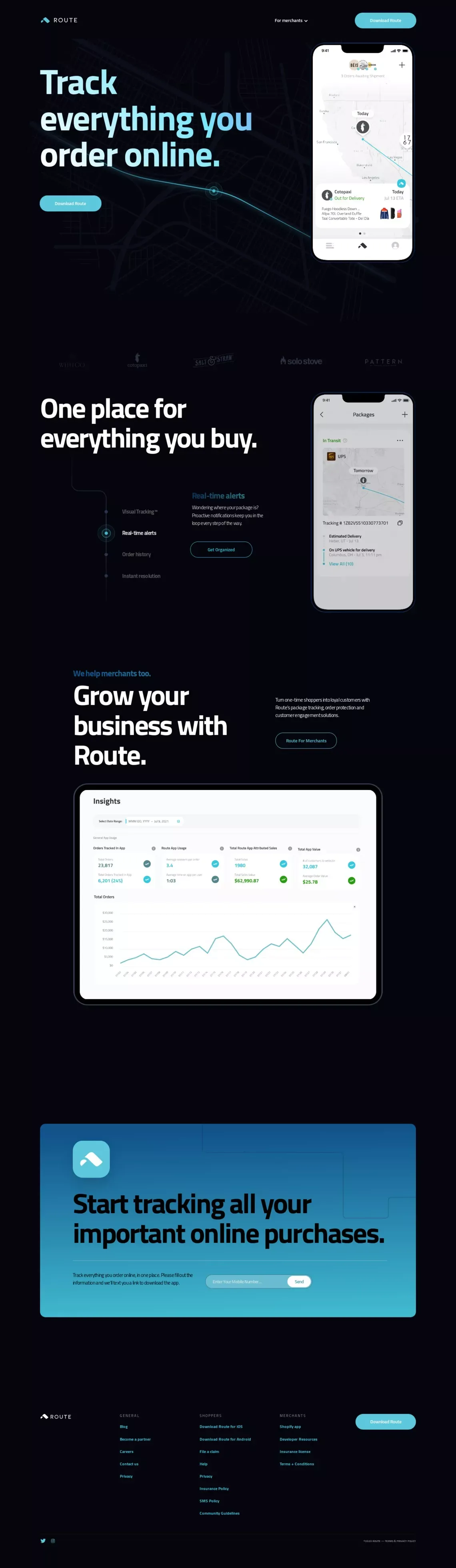 Home | Route - Landing design
