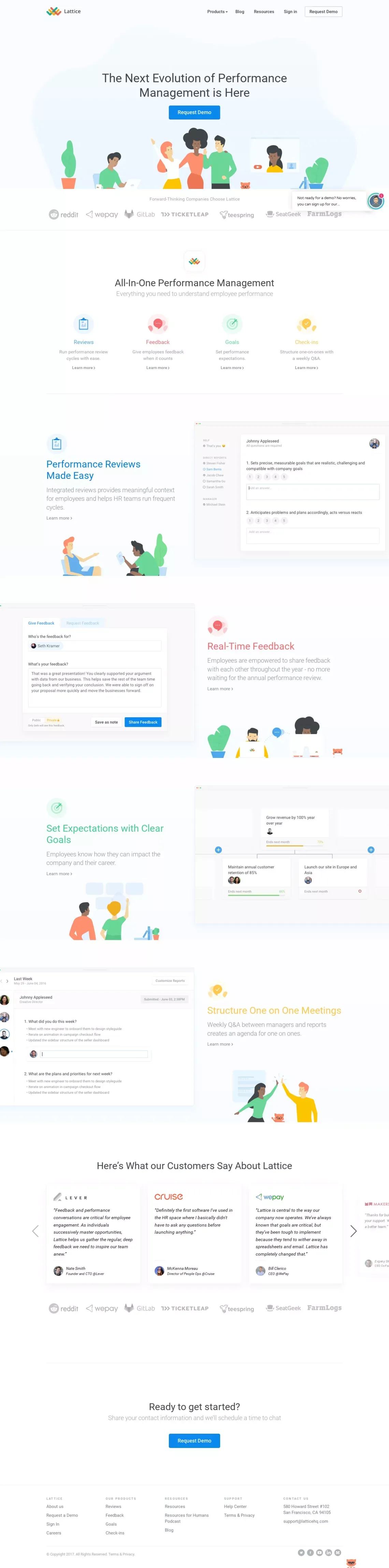 Lattice | Performance Management Software - Landing design