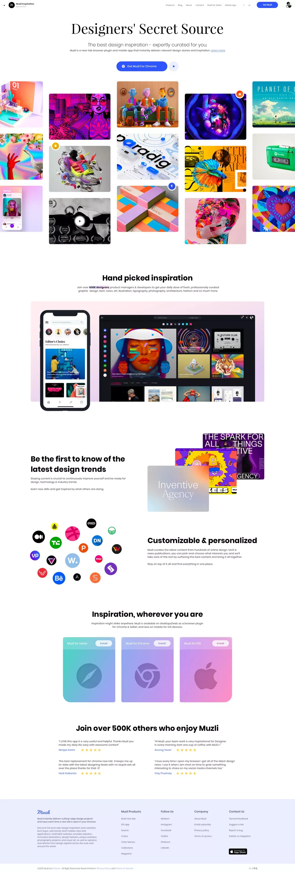 Muzli Design Inspiration - Landing design
