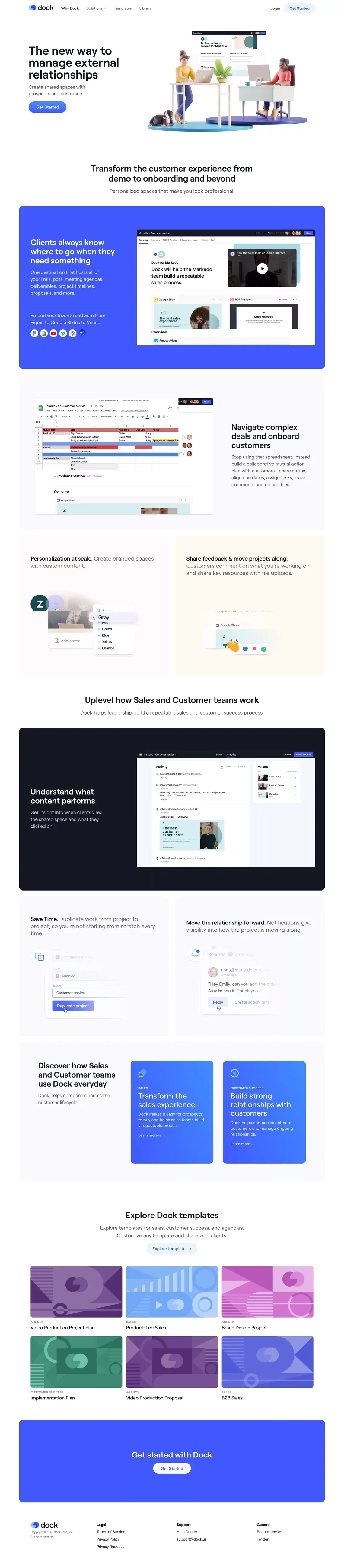 Dock · The new way to manage external relationships - Landing design